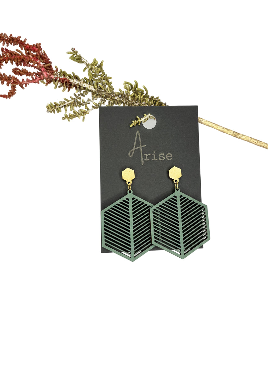 Hexagon Drop Earrings