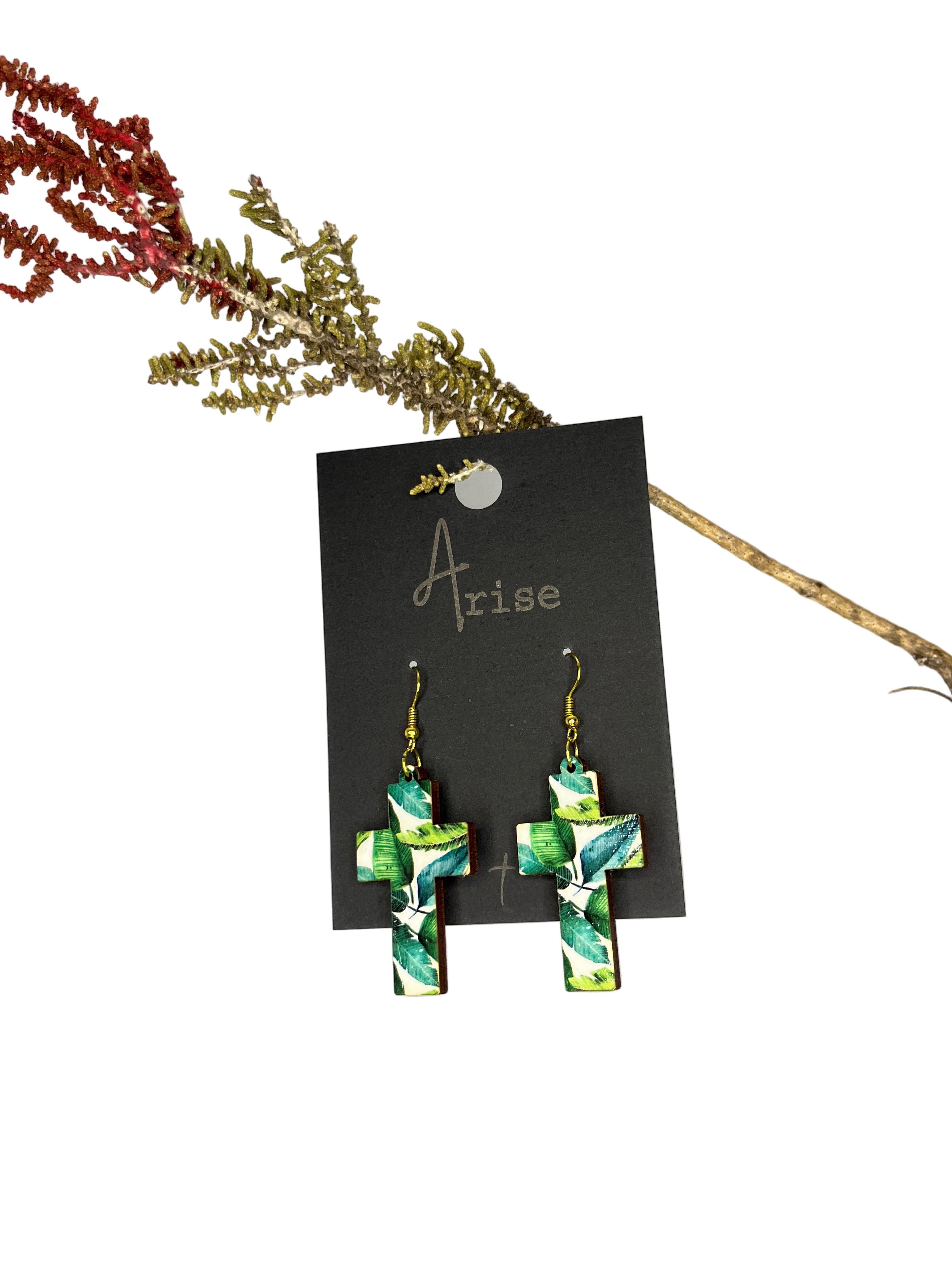 Cross Drop Earrings