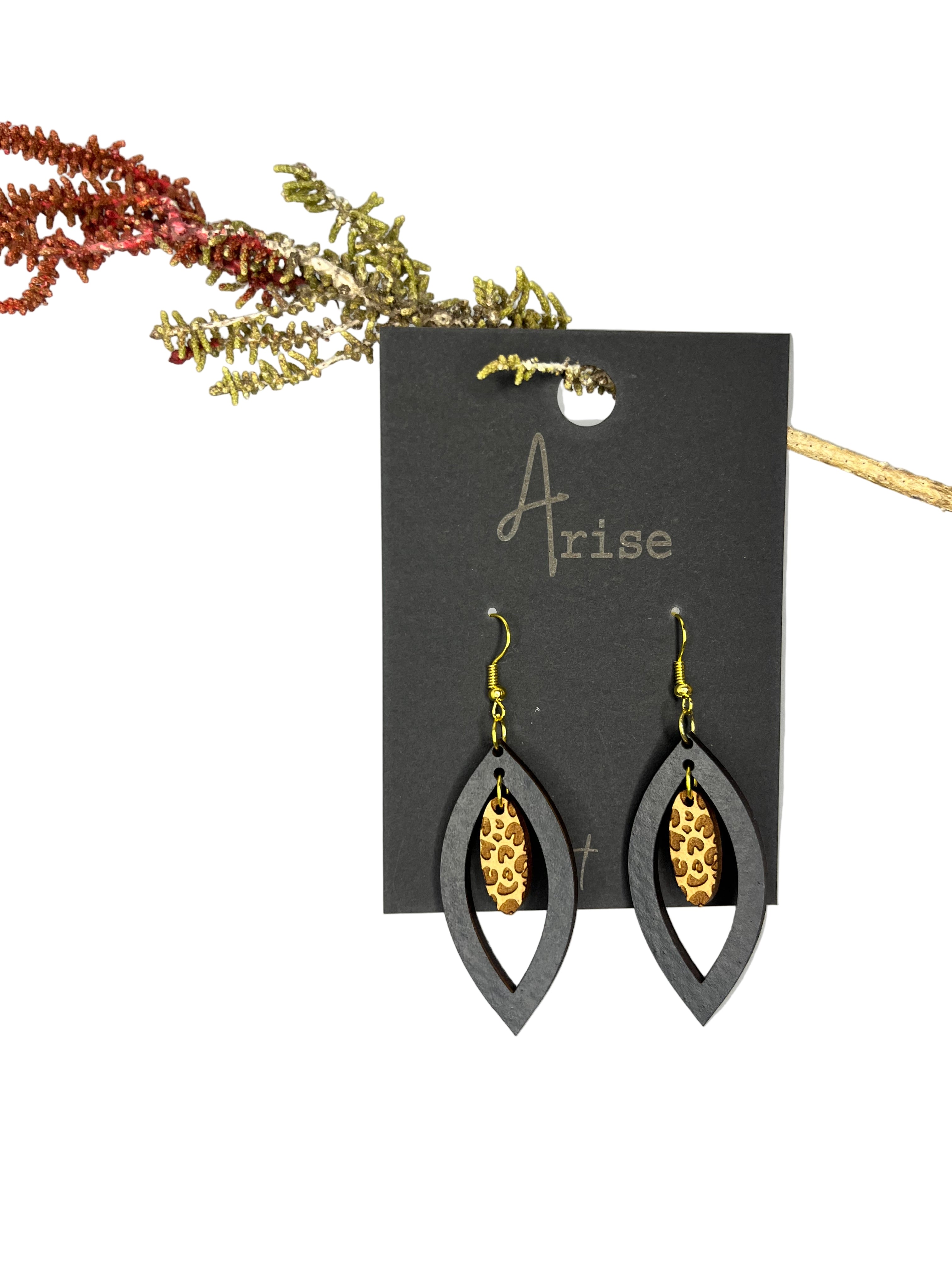 Leopard Leaf Drop Earrings