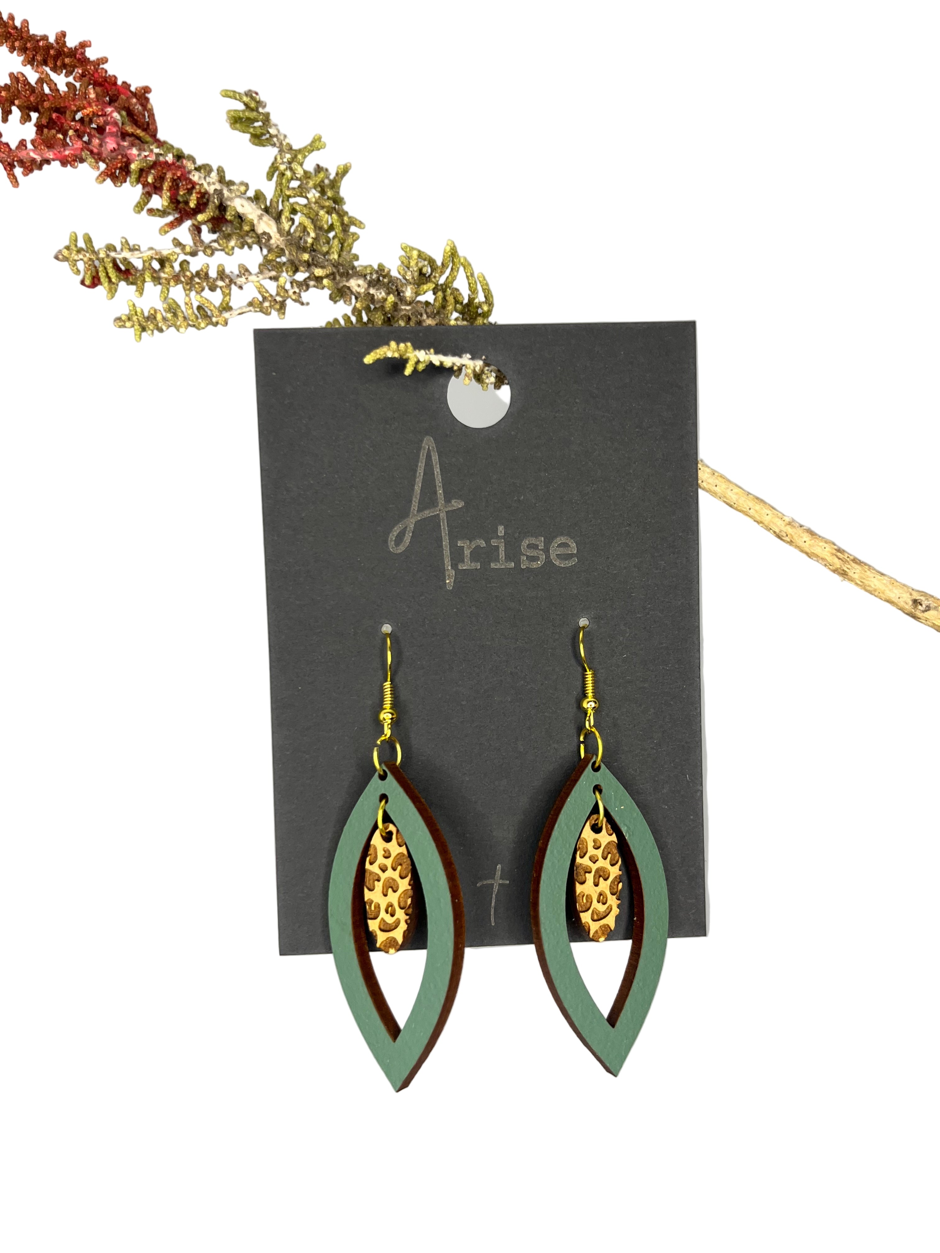 Leopard Leaf Drop Earrings