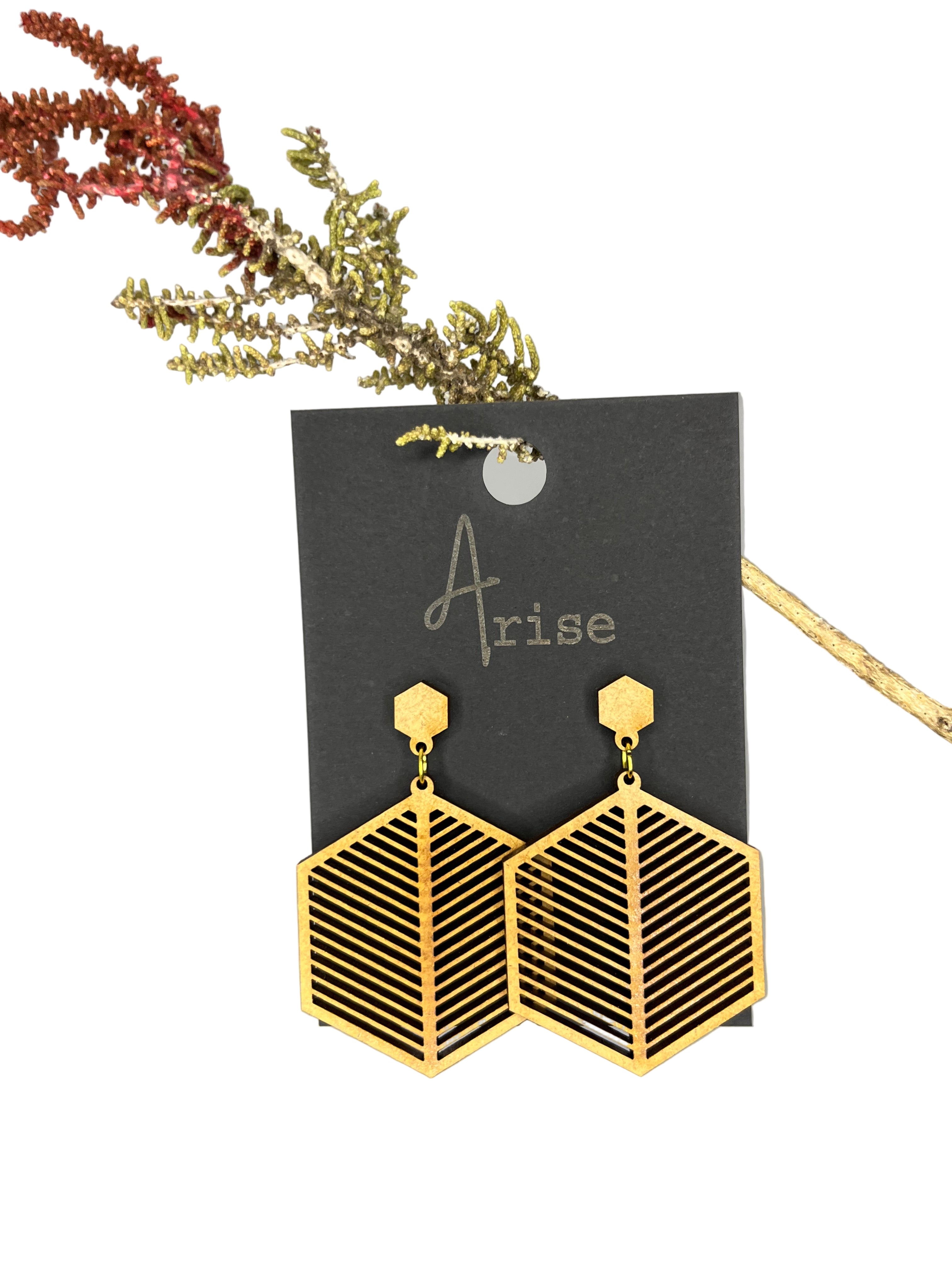 Hexagon Drop Earrings