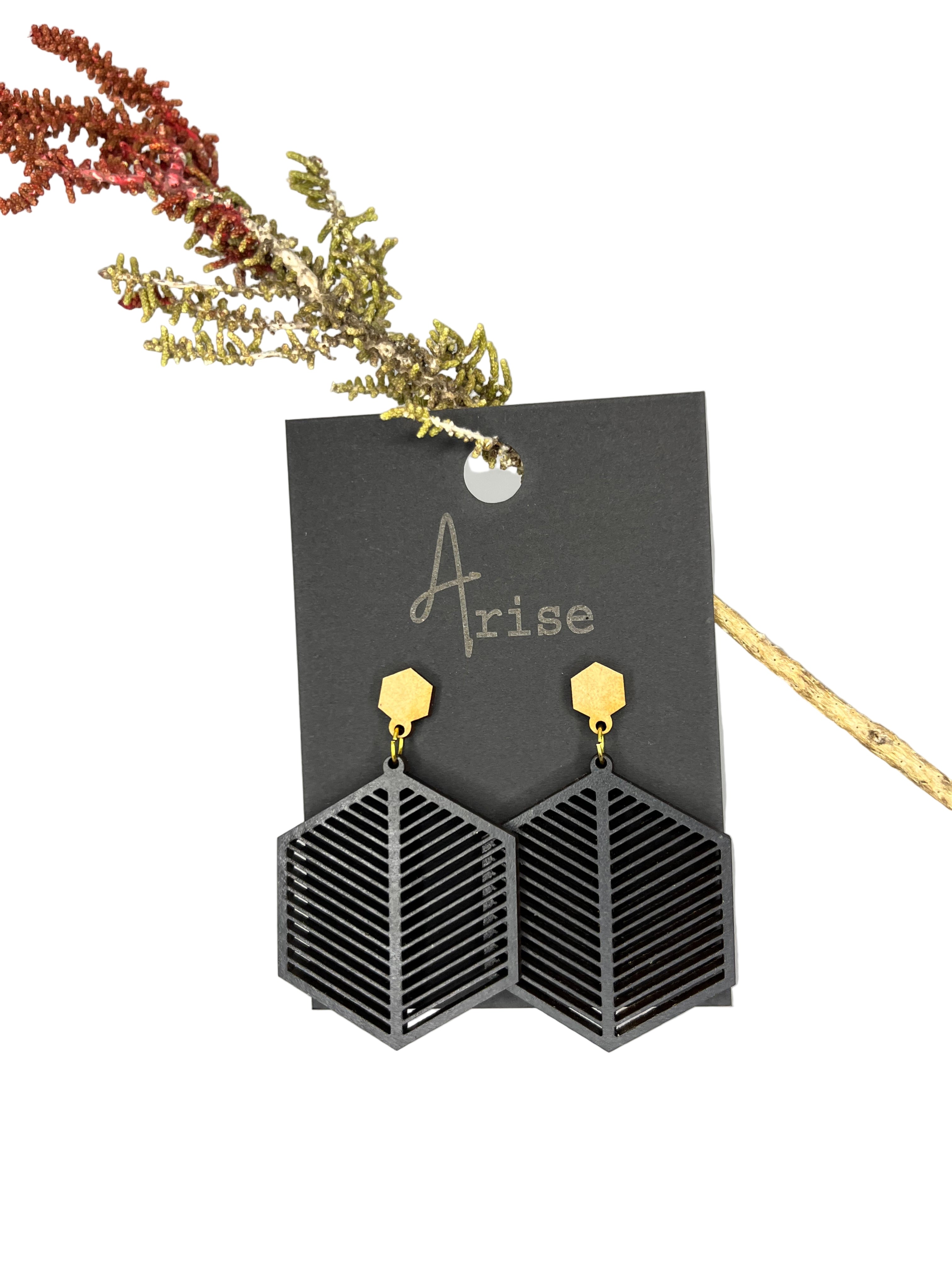 Hexagon Drop Earrings