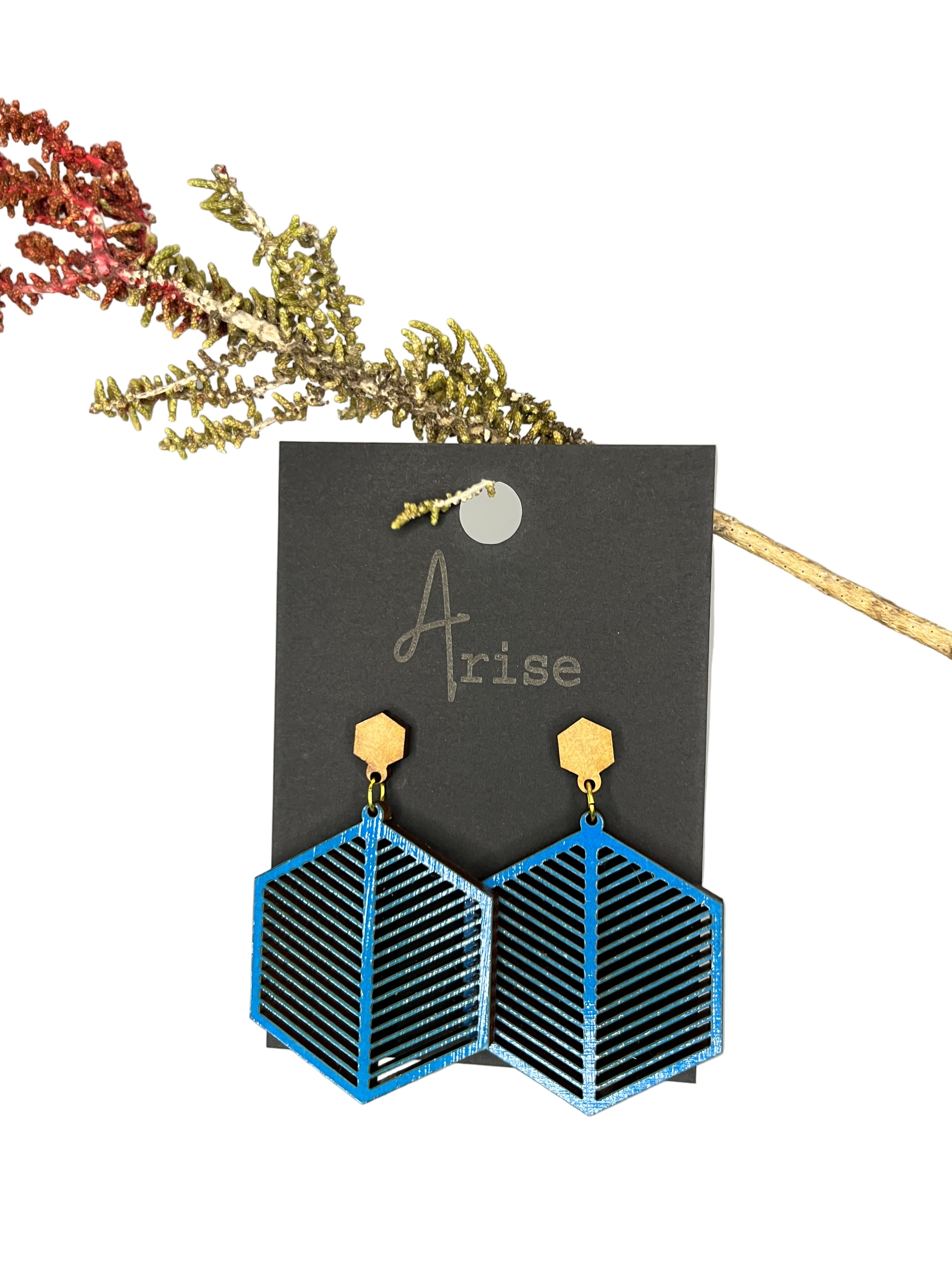 Hexagon Drop Earrings
