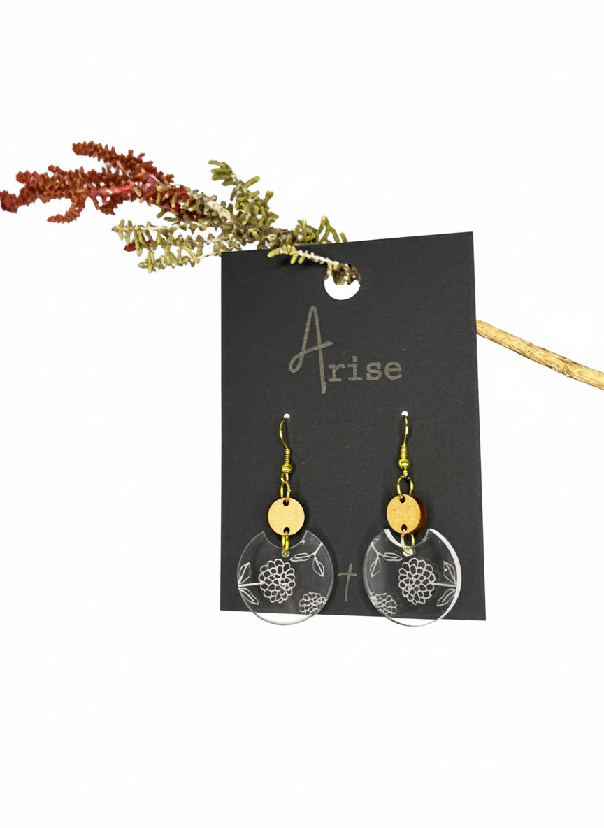 Floral Perspex Drop Earrings