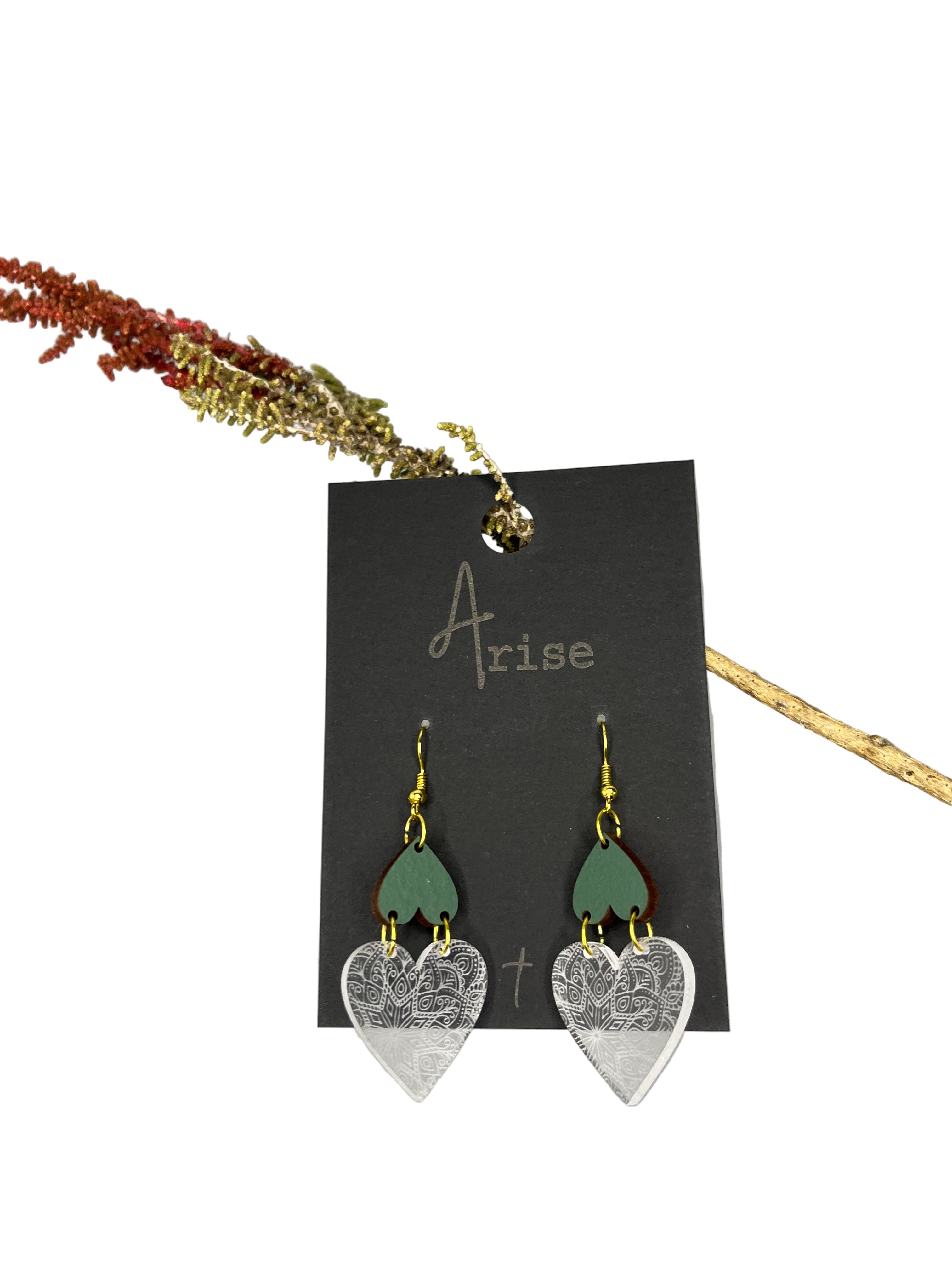 Hearts Drop Earrings