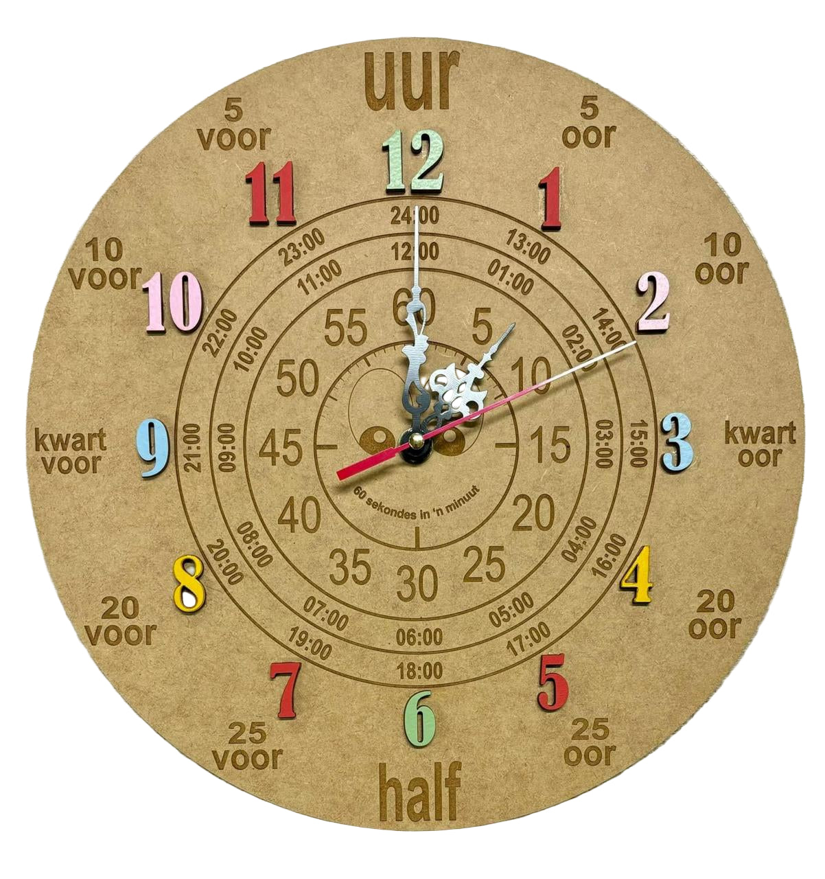 Educational Wood Clock